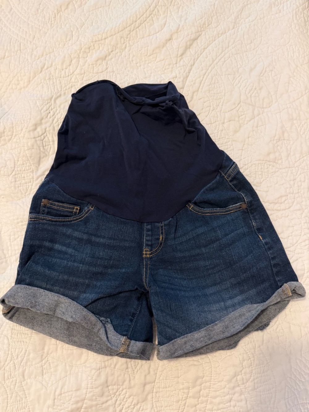 Indigo Blue Maternity Denim Shorts